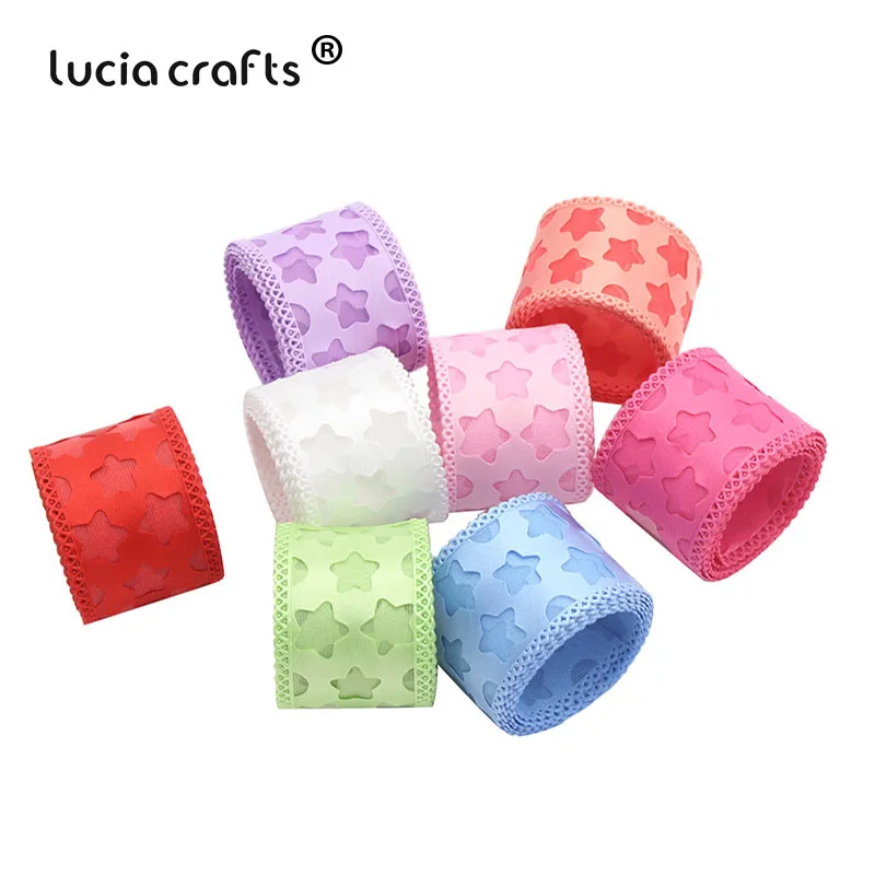 Lucia crafts 5y/6y 40 мм Звездные ленты из органзы для свадебного домашнего декора DIY шитье подарочная упаковка аксессуары ручной работы P0707