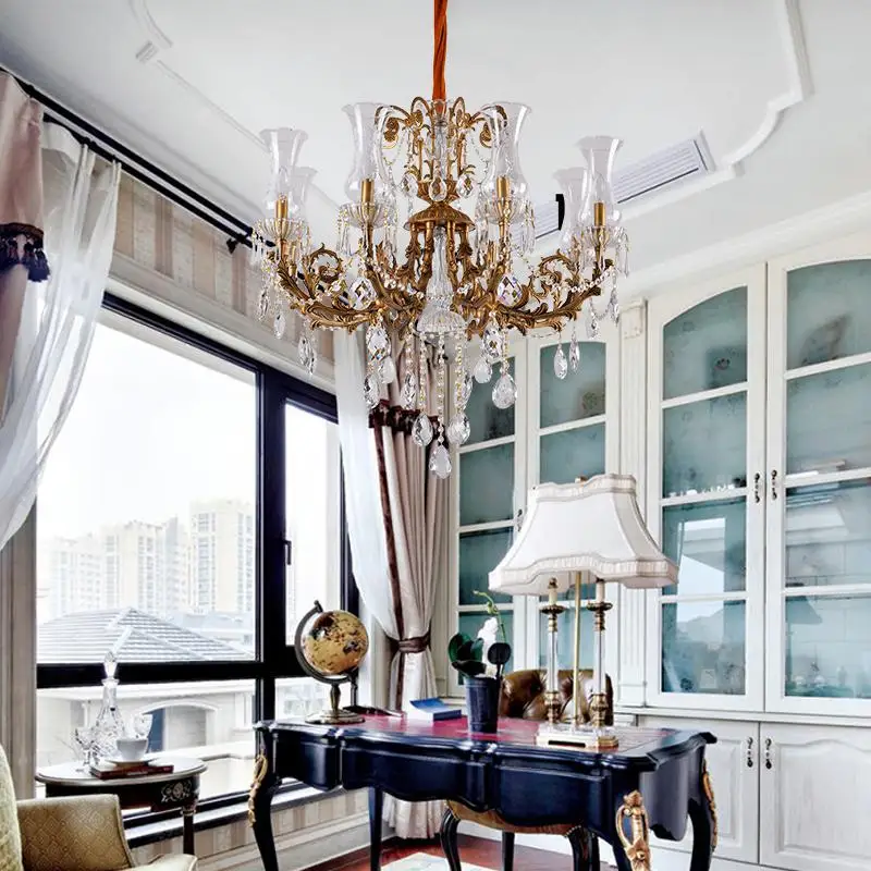 Подгонянная бронзовая стеклянная затененная Люстра для столовой освещение