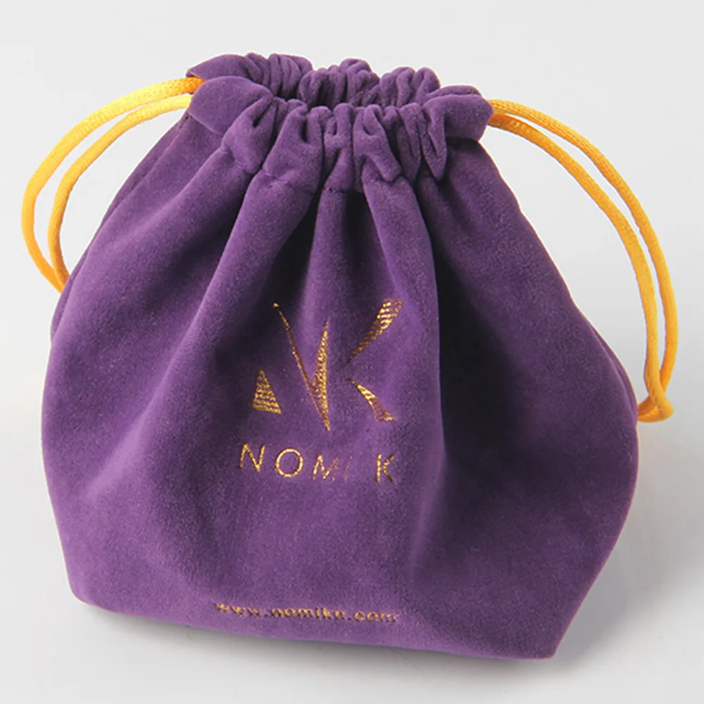Promotional gift logo printed microfiber fabric velvet mini jewelry pouch bag