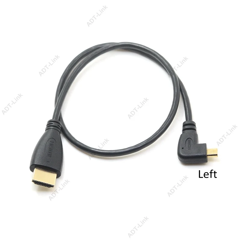 Micro HDMI совместимый Type D вверх и вниз левый правый угловой локтевой кабель 50 см 3D 4K