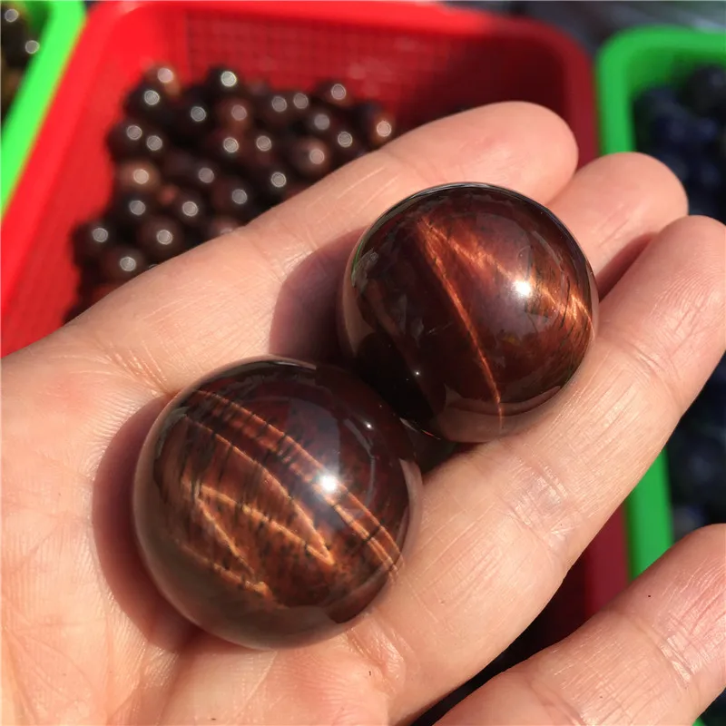 2 шт. натуральный красный тигровый глаз хрустальный шар полированный камень
