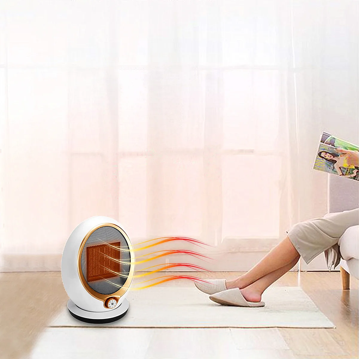 

220V 2000W Fashion Blower Room Fan Heater Warm Fan Electric Air Heater Radiator Indoor Electric Heater Fan Home Heating Office