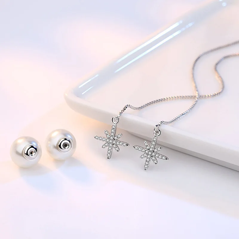 Женские длинные серьги гвоздики из серебра 100% пробы с