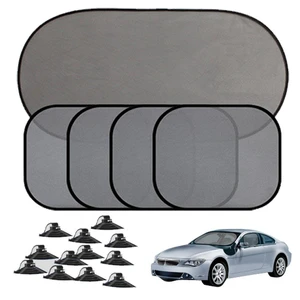 Солнцезащитный козырек для автомобиля MotoLovee, 5 шт., черный сетчатый солнцезащитный козырек, чехлы для стайлинга автомобиля, защитное окно на присоске для автомобиля