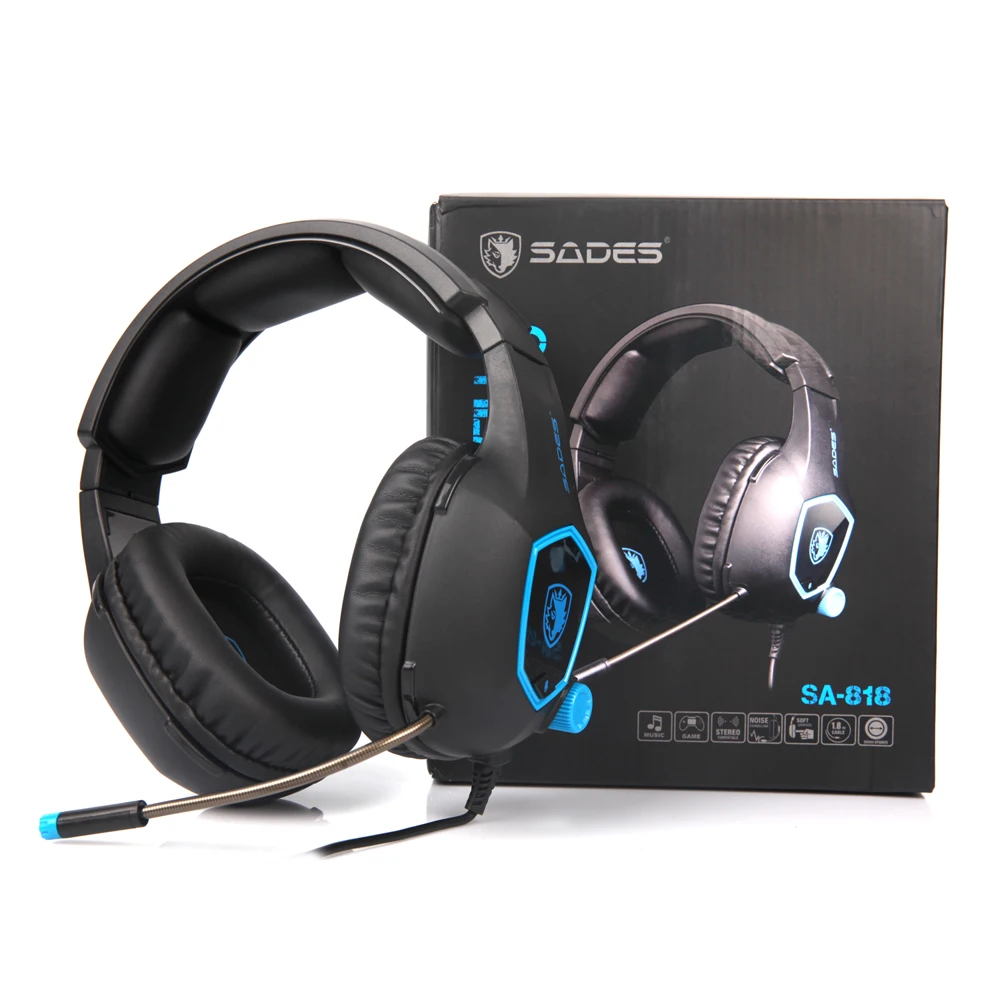 SADES SA818 компьютерные игровые наушники PC Gamer гарнитура для PS4 Xbox one контроллер ноутбук мобильный телефон с микрофоном бас шлем