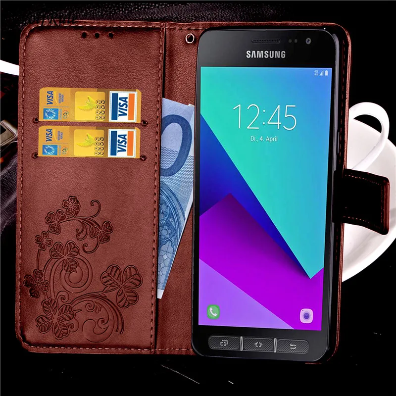 Чехол для Samsung Galaxy Xcover 4 откидной Чехол-Кошелек из искусственной кожи чехол-бампер