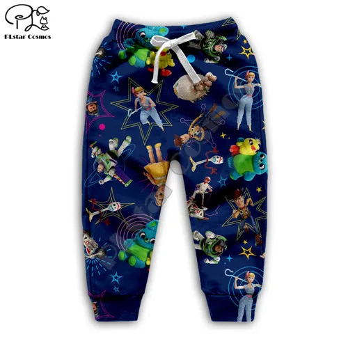 kids pants Детский комплект с 3d толстовкой с капюшоном Forky Ducky игрушка-кролик 4 collage pinrt, футболка, свитер для мальчиков, штаны с рисунком из мультфильма «Шериф Вуди», «Базз Лайтер» - Цвет: kids pants