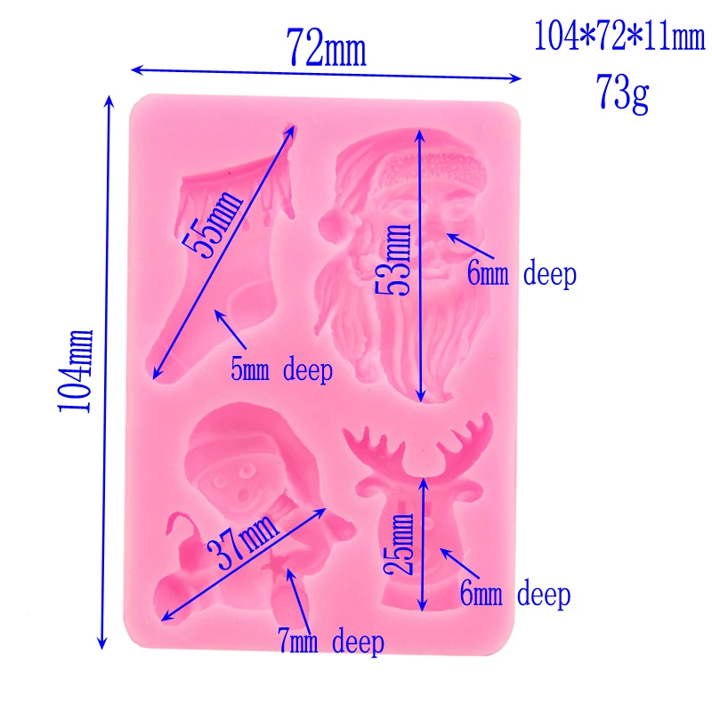 3D Рождественская серия Санта Клаус подарок олень елка костыли Снежная