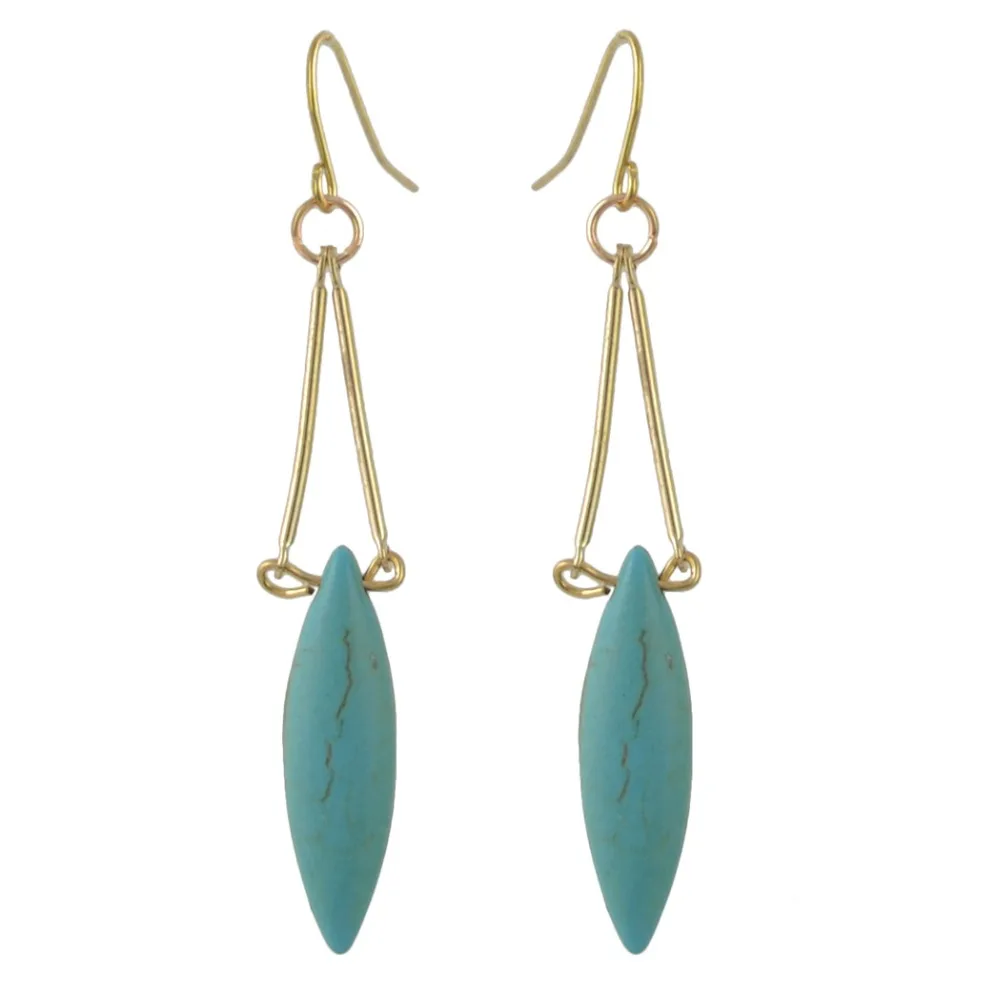 Серьги из натурального камня лава тигровый глаз Howlite длинные серьги-кисточки