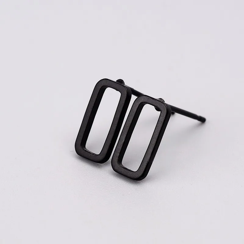 B Hollow Rectangle Большой J.W Мода 3 цвета Т-образная круглый кулон покрытый Треугольники прямоугольные серьги в виде геометрических фигур маленькие серьги-гвоздики ювелирные изделия в стиле минимализма - Окраска металла: B Hollow Rectangle