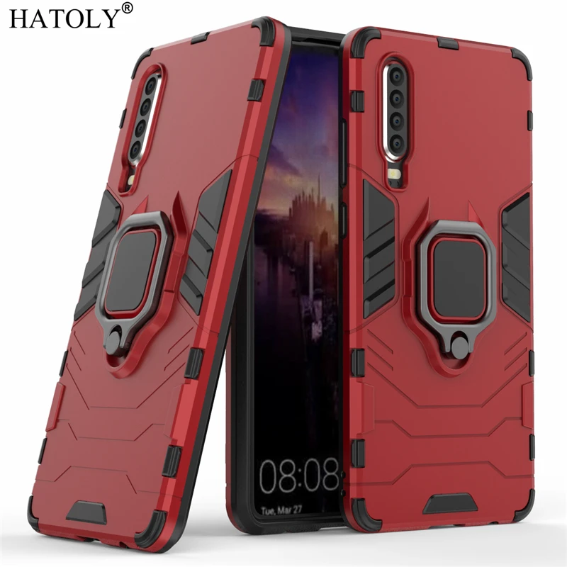 Чехол HATOLY для Huawei P30 чехол P 30 чехлы с магнитным присоской и кольцом силиконовый