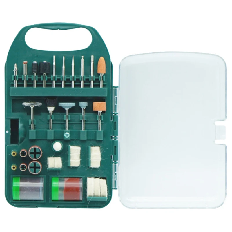 Green 71 шт./компл. Набор бит Костюм Мини дрель роторный инструмент и Fit Dremel шлифовальный, вырезка, полировка наборы инструментов, точильная головка - Цвет: Green