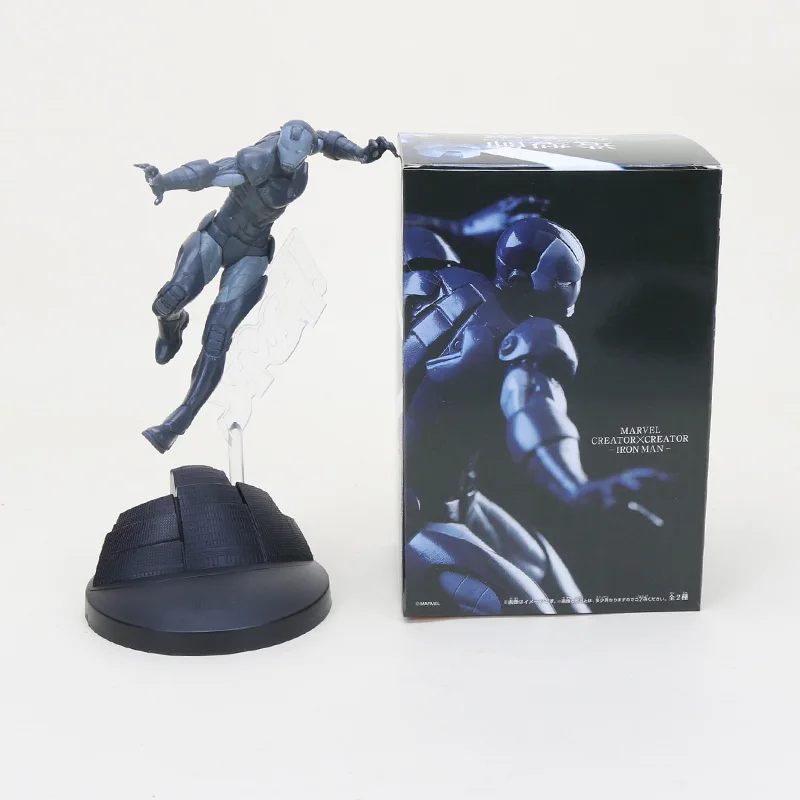 new grey iron box 18-21 см Marvel игрушки Мстители эндшпиль супергерой Удивительный Человек-паук ПВХ фигурка создатель Человек-паук Коллекционная модель куклы - Цвет: new grey iron box