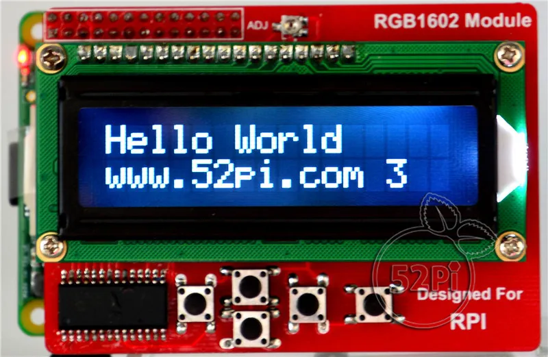 52Pi Новый Raspberry Pi RGB 1602 16x2 ЖК-дисплей клавиатура Щит Дисплей модуль с I2C |