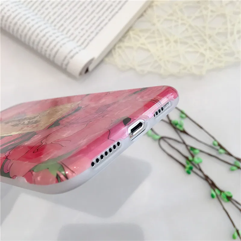Модный милый розовый чехол для телефона девочек iphone XS MAX XR X 6 6s 7 8 plus с рисунком