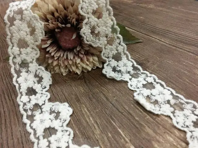Бежевый DIY аксессуары ручной работы сетка кружева хлопок вышивка кружева шириной 4 см