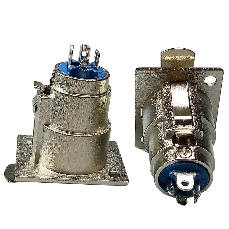 

100pcs/lot 3 Pin XLR Panel Mount Push-type 3 Poles Female XLR Jack Socket Chassis XLR Wire Connector Grey/Blue/Black