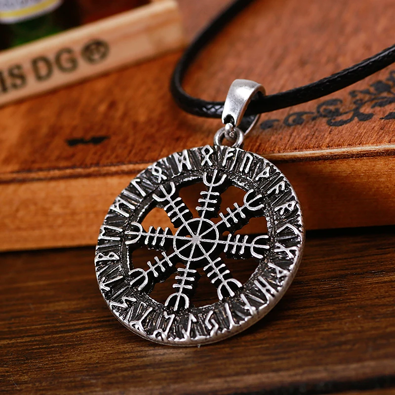 Норвежский викинг ужасов в рунические Круг Подвеска Амулет Винтаж Aegishjalmur Nordic