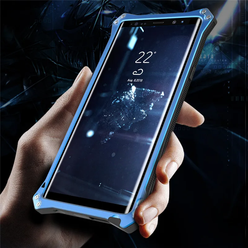 R-Just Metal Case For Note 10 9 8 S9 S8 Plus Aluminum Cover Splashing Water/Anti-Dusty/Shockproof Phone Shell | Мобильные телефоны