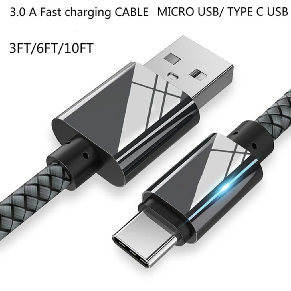 Многоцветный 1 м/2 м/3 м Быстрая зарядка usb type C кабель Мобильный телефон провод для быстрого заряда линии 2.4A USB C шнур для передачи данных