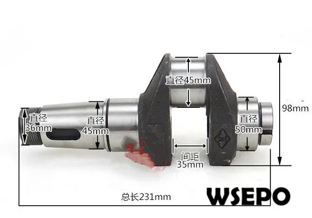 Качество OEM! Дизель коленчатый вал узел для 4-тактного небольшого дизельного двигателя с водяным охлаждением R180 8HP