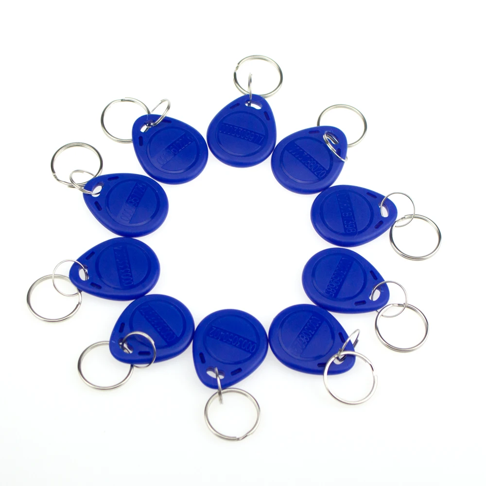 100pcs 125khz rfid keychains access control card rfid keyfobs for door access control system tk4100em4100 em token tags blue free global shipping