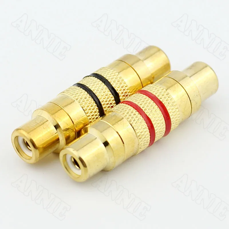 

25 шт./лот двойная розетка RCA из чистой меди с золотым покрытием для золотого змеи, прямой удлинитель с женским и женским разъемами, стыковой р...
