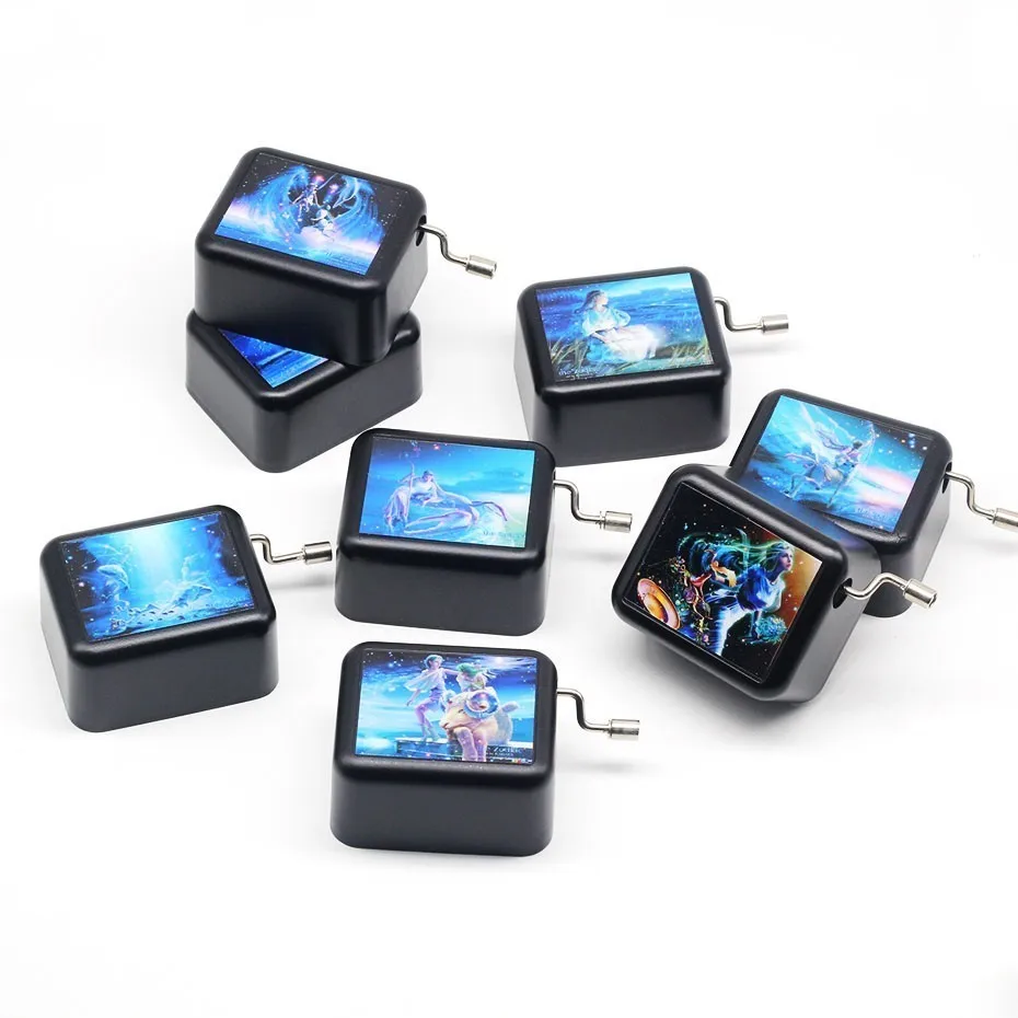 Hand-operated 18-note City Of Sky Music Theme Star 12 Constellation Wooden Box 2019 Special Birthday Gift Christmas | Дом и сад
