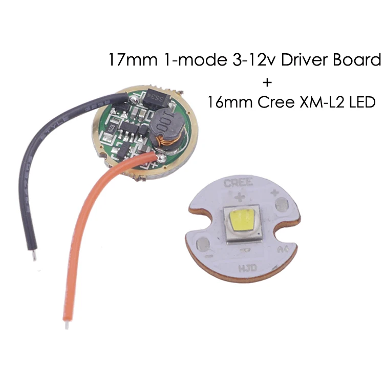1 шт. 16 мм Cree XM L L2 led + драйвер фонарика 17 режим 3 В 12 в печатная плата для L/XM V5