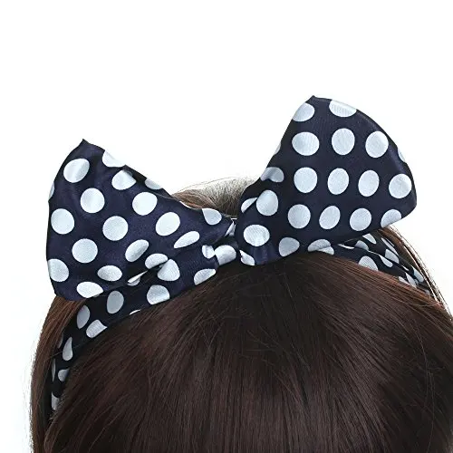 Женская повязка на голову шарф темно-синий горошек хит продаж | Спорт и