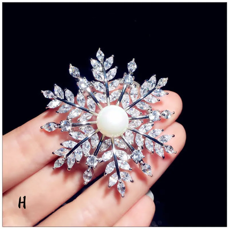 Женская Брошь в виде снежинки ювелирное изделие из стерлингового серебра 925