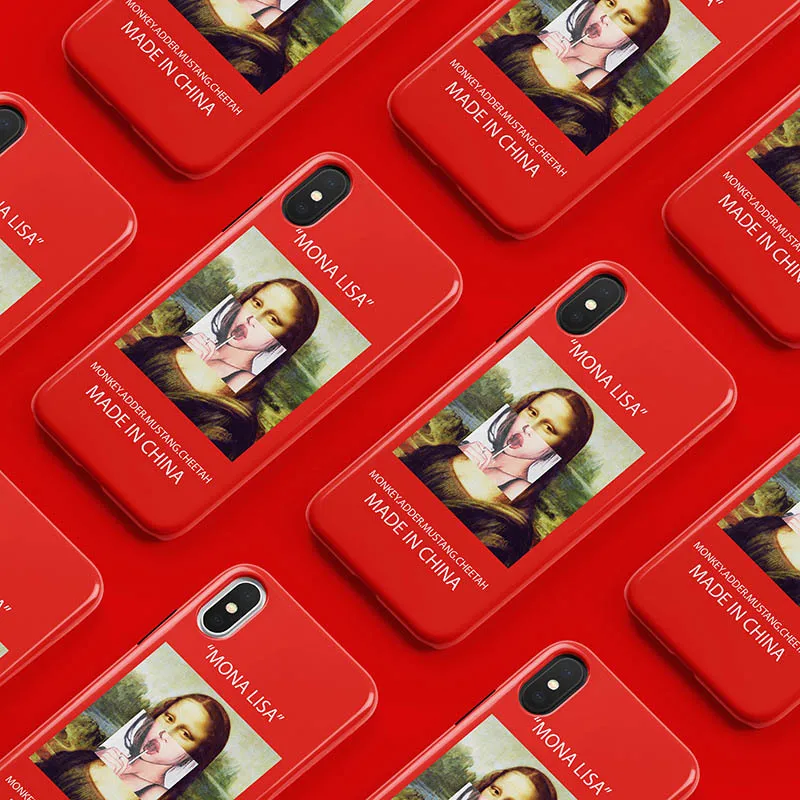 Забавный чехол для телефона Mona Lisa Art с эстетикой iPhone 8 7 6 S Plus X XS MAX XR карамельный