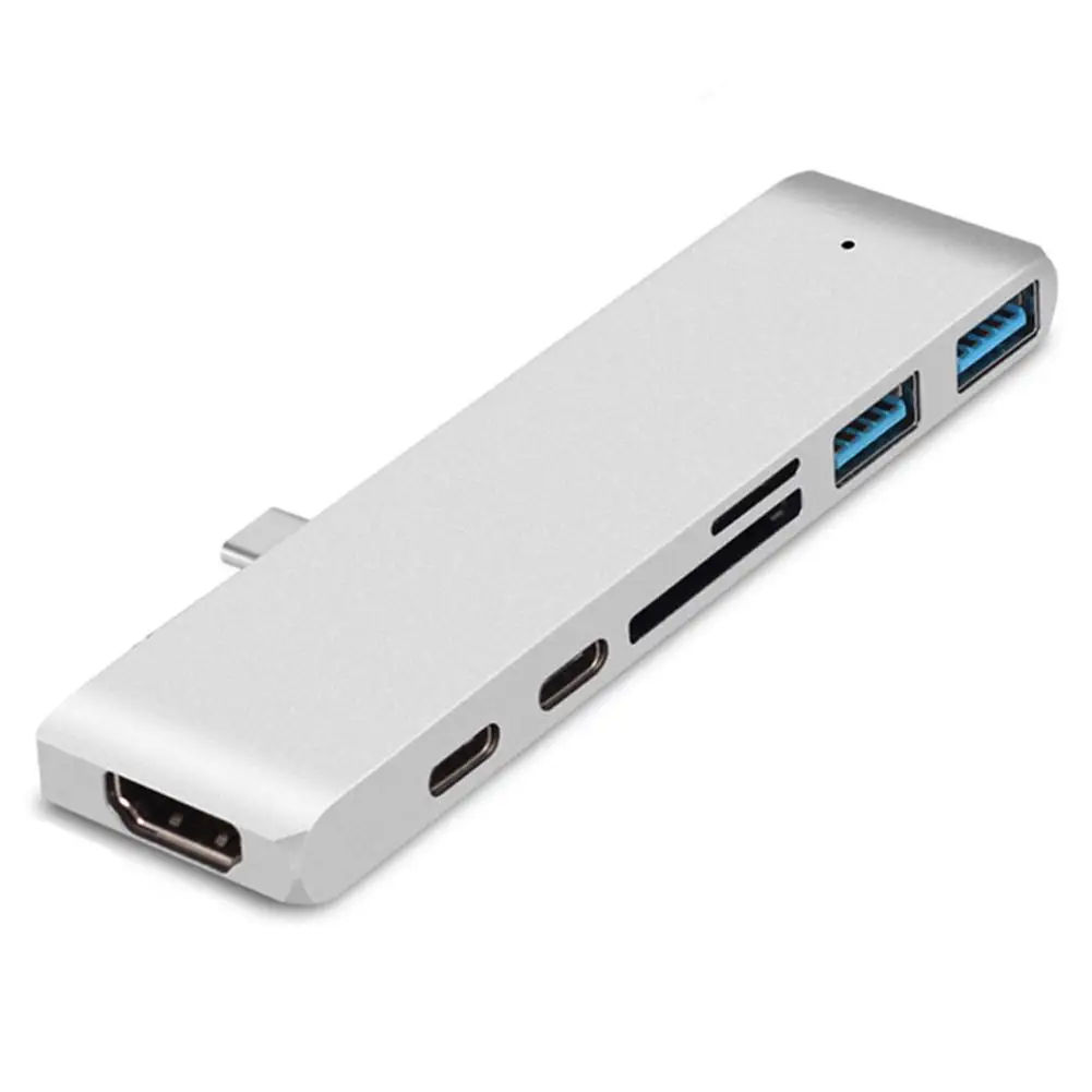 Type-c 7 в 1 концентратор адаптер для Mac Book 1" 13" 1" с 4K HDMI 2 type-c PD Зарядка данных 5Gbs 2 USB 3,0 SD/Micro кардридер