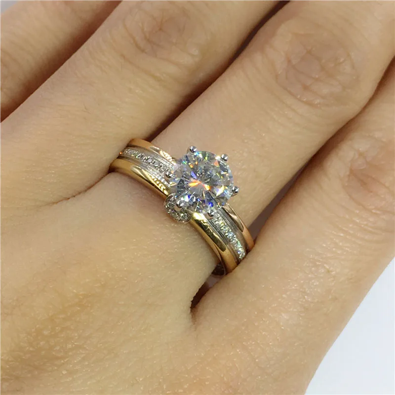 18K 750Au Золотое кольцо с муассанитом и бриллиантом, обручальное кольцо D цвета VVS с национальным сертификатом MO-H1030