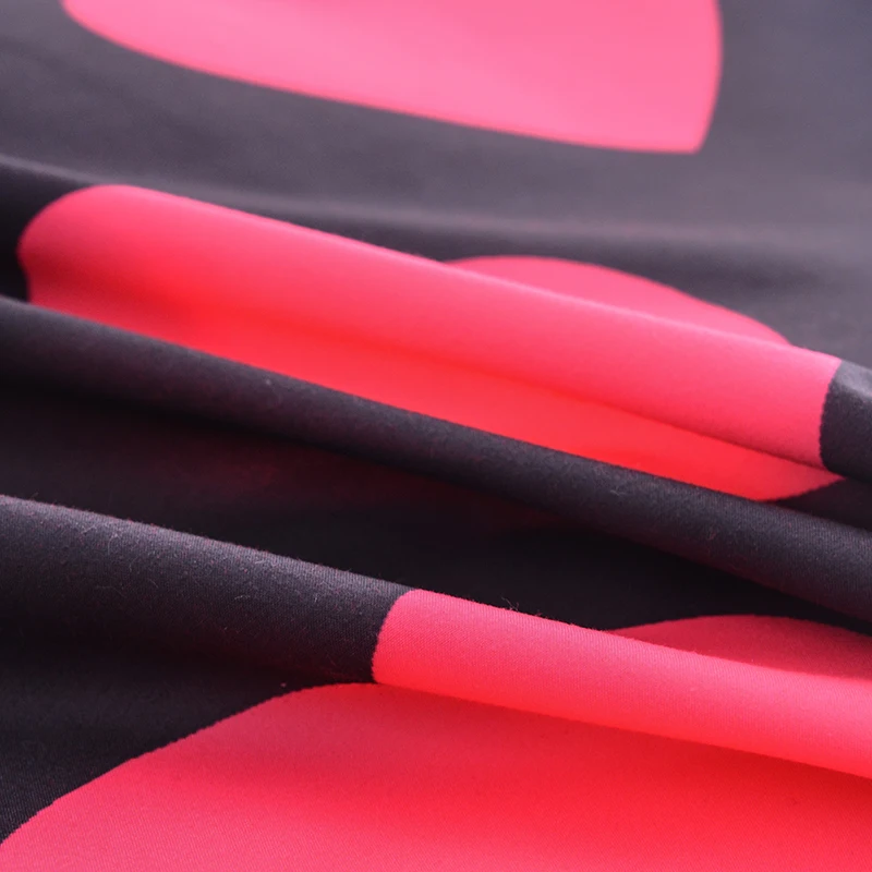 

ZEIMON Soft Home Textiles 2/3pcs Bedding Set Colorful Hearts 3D Printing Room Decor Duvet Cover Pillowcase Bed Set Black