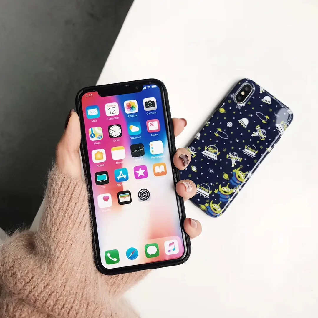 Lovely Cartoon toy story doll Alien phone case for iphone 6 6s 7 8 plus x xs max xr Glossy monstrous soft Cover Fundas |