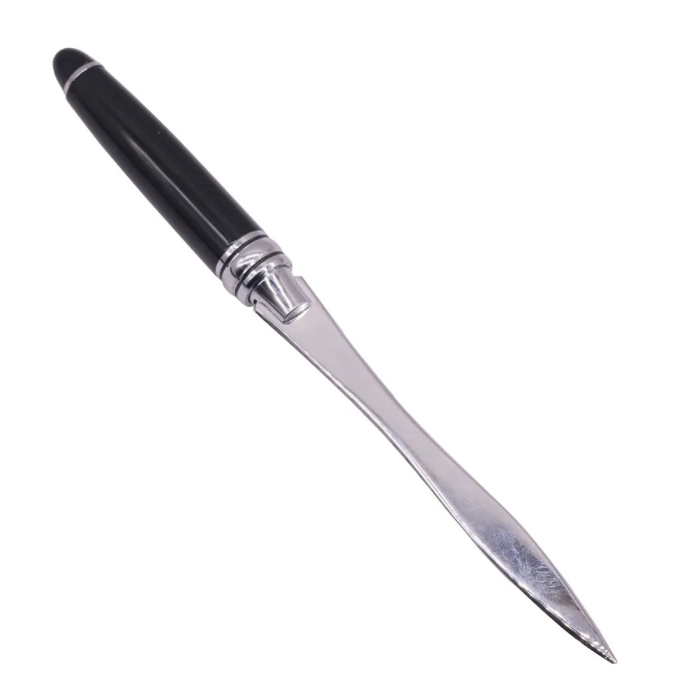 1 pcs Stainless Steel Letter Opener Full Length 158mm Black Handle Office School Cutting Supplies Fast Letter Opening