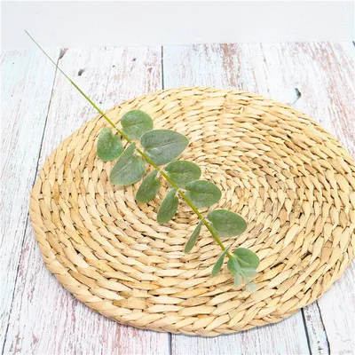 white green 1 шт. имитация зеленого растения лист эвкалипта Искусственные Цветы Листья 3D высокое качество для цветочной композиции вечерние украшения для дома - Цвет: white green