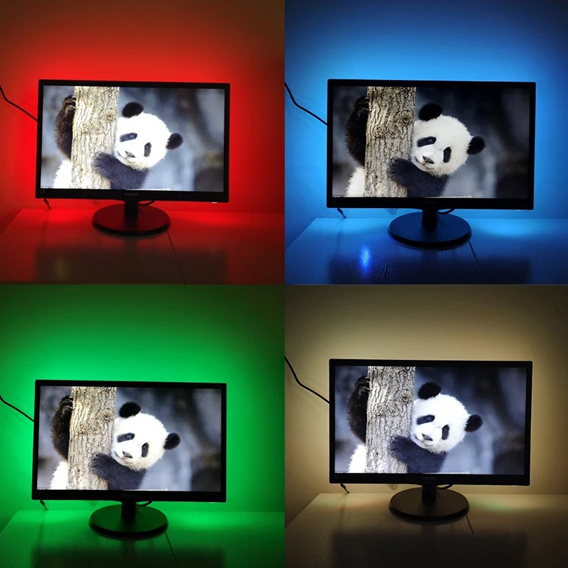 DC 5 в 6 в USB светодиодный SMD 3528 RGB ТВ фоновый светильник ing гибкий светильник светодиодный RGB светильник клейкая лента 0,5 м 1 м 2 м 3 м 4 м 5 м
