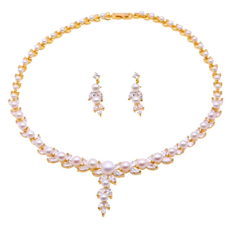 JYX Pearl Jewelry Set 4-9mm White Flat Round Freshwater Necklace &amp Earrings 16.5&quot | Украшения и аксессуары