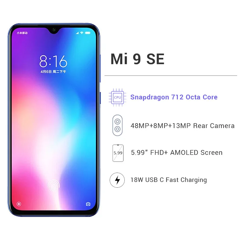 Смартфон Xiaomi Mi 9 SE телефон с глобальной прошивкой 6 Гб ОЗУ 64/128 ПЗУ восьмиядерный