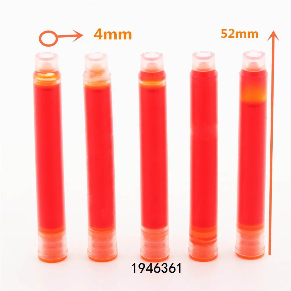 5pcs ink Orange Высокое качество 5 шт цвета чернила перьевая ручка портативная ручка качество чернил не повредит ручка чернила заправка картриджа школьные офисные принадлежности - Цвет: 5pcs ink Orange