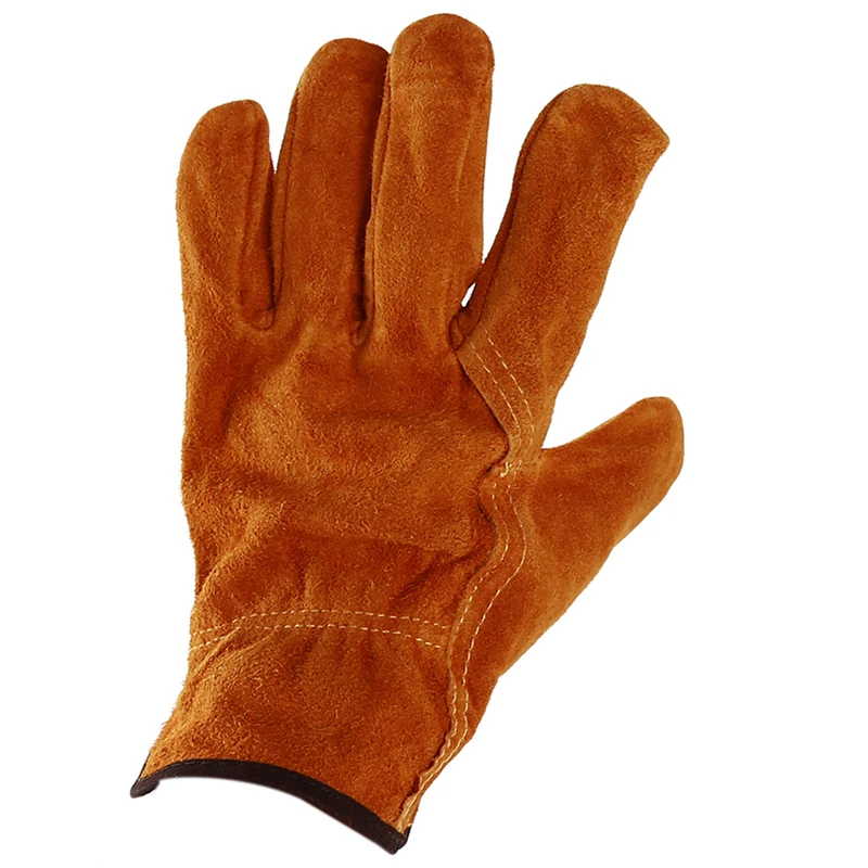 Лидер продаж, износостойкие Нескользящие двухслойные перчатки для электросварщика из воловьей кожи, мужские рабочие перчатки с защитой от трения
