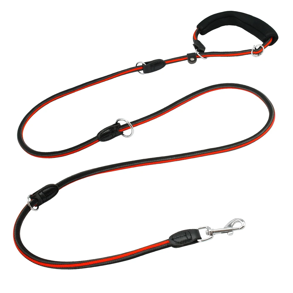 Красный 6 способ Многофункциональный Hands Free собачий поводок сверхмощный нейлоновый тренировочный поводок для домашних животных для средних и больших собак красный зеленый - Цвет: Красный