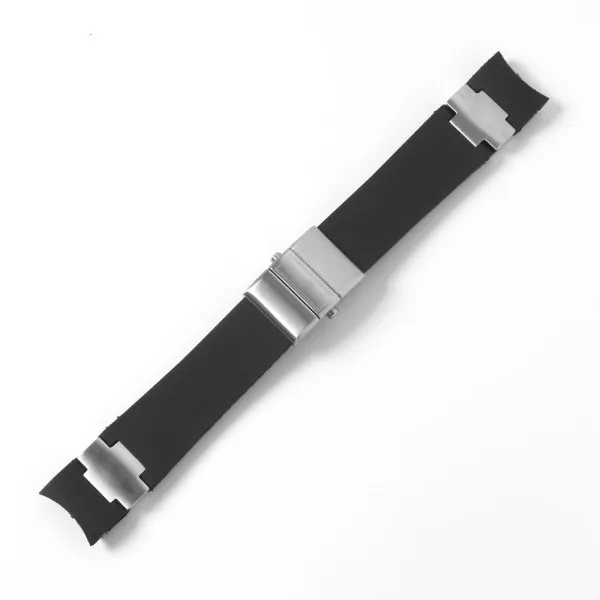 black silver 22-20 мм черный коричневый синий водонепроницаемый силиконовый резиновый ремешок для наручных часов ремень для Nardin морской дайвер спортивные часы аксессуары - Цвет ремешка: black silver
