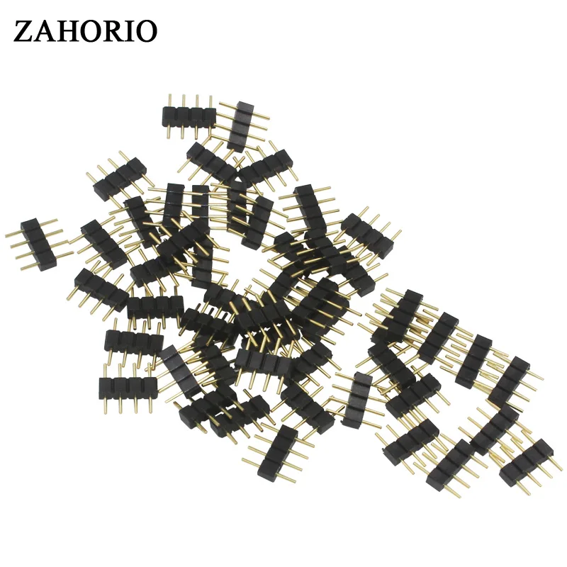 20 шт./лот 4pin RGB Разъем 4 pin игла мужской тип двойной для 3528 5050 цветных (RGB)