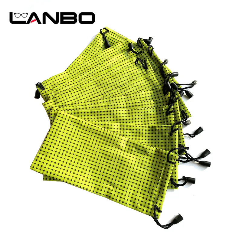 LANBO 100 шт./лот Чехол для очков мягкая Водонепроницаемая клетчатая ткань оптовая