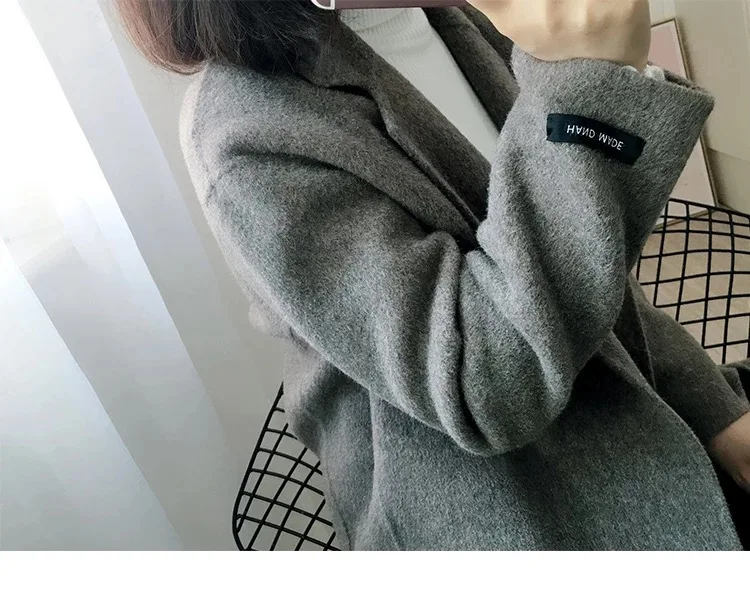 2018 осеннее женское модное пальто из шерсти и кашемира | Женская одежда