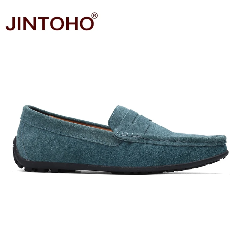 Туфли JINTOHO мужские кожаные и замшевые Брендовые повседневные топ-сайдеры без