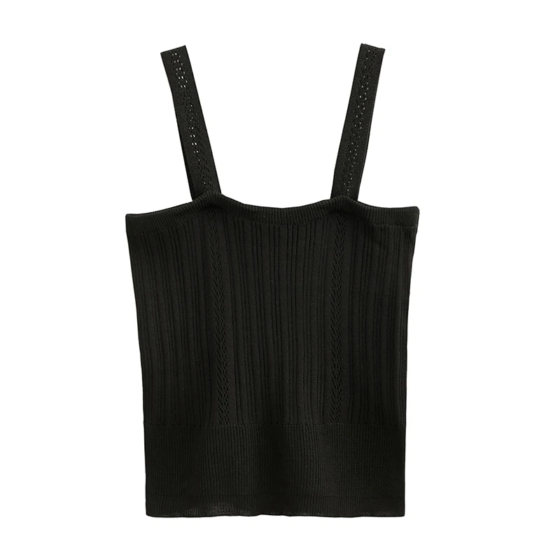 2019 knitting Crop Top Women Hollow Out Elegant Tank Tops Tees Sleeveless Short Tee Shirt High Street Party White Beige Pink | Женская